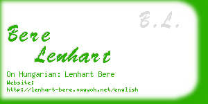 bere lenhart business card